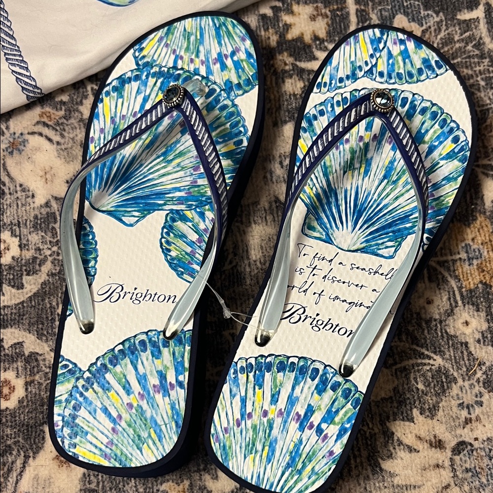 Brighton Oceanic Shell Flip Flops - Picture 2 of 6